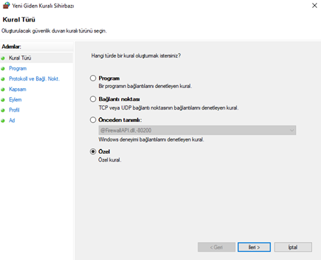 windows güvenlik duvarı kapatma açma ve diğer özellikler
