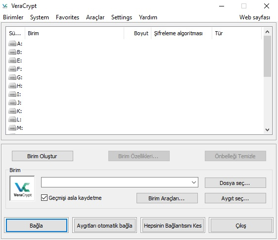 veracrypt dosya şifreleme ve klasör şifreleme