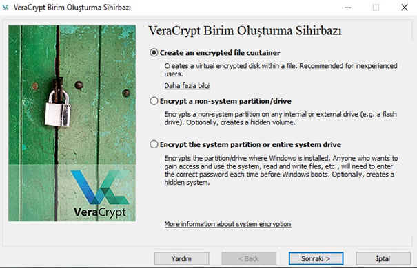 veracrypt dosya şifreleme ve klasör şifreleme
