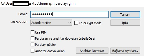 veracrypt dosya şifreleme ve klasör şifreleme